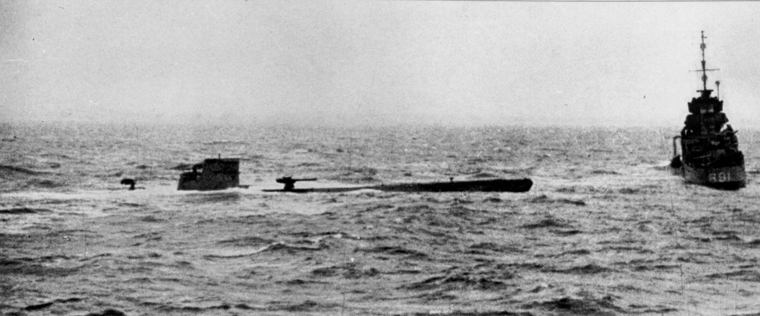 U-110 after its capture by Royal Navy ships on 9 May 1941.
